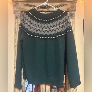 Green and Gray Women's Sweater